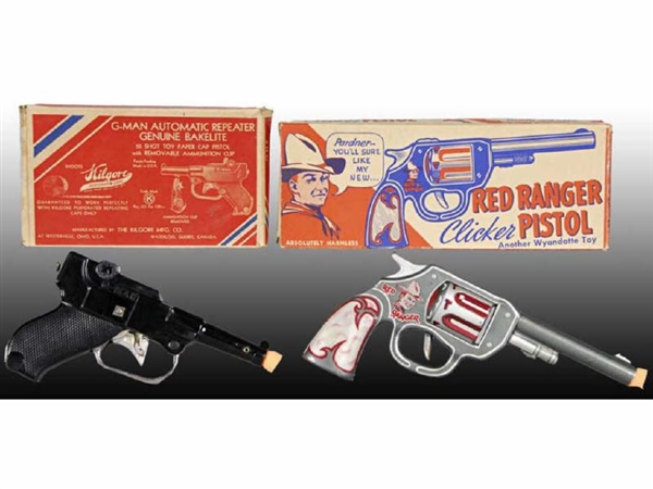 LOT OF 2: KILGORE AND WYANDOTTE TOY PISTOLS WITH O