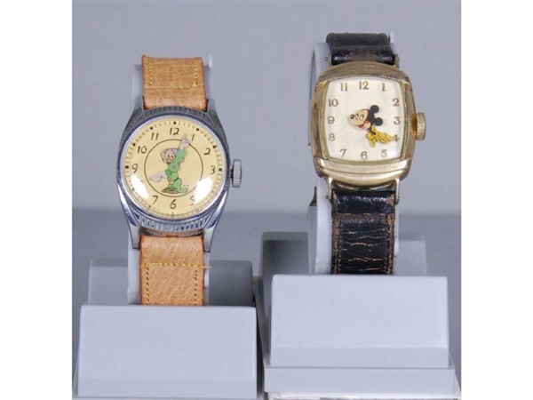 LOT OF 2: WALT DISNEY CHARACTER WATCHES WITH MICKE