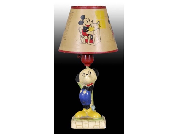 MICKEY MOUSE DISNEY LAMP SHADE WITH CERAMIC BASE. 