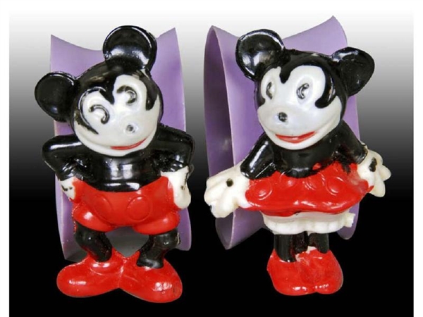 LOT OF 2: CELLULOID MICKEY MOUSE & MINNIE NAPKIN R