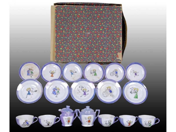 BETTY BOOP OCCUPIED JAPAN PORCELAIN TEA SET WITH O