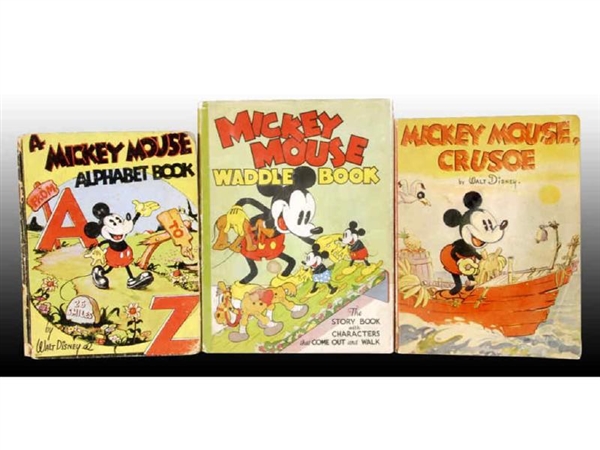 LOT OF 3: WALT DISNEY MICKEY MOUSE STORY BOOK & AB