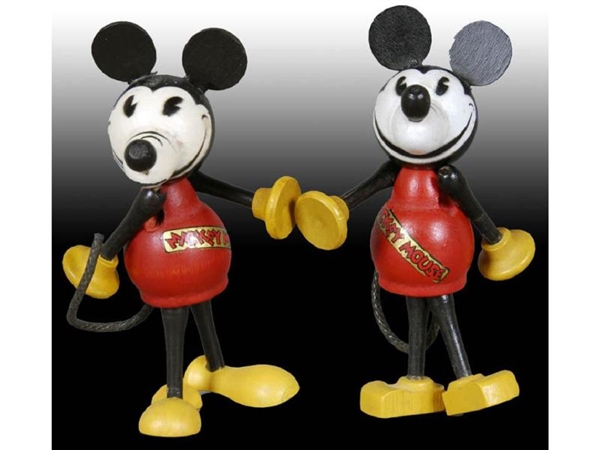 LOT OF 2: MICKEY MOUSE WOOD BALANCING TOYS.       