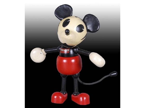 WOOD MICKEY MOUSE DOLL WITH LOLLIPOP HANDS.       