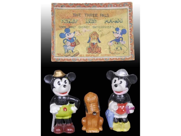 LOT OF 3: WALT DISNEY BISQUE MICKEY MOUSE FIGURES 