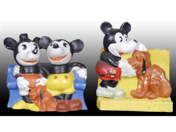LOT OF 2: BISQUE WALT DISNEY MICKEY MOUSE TOOTHBRU