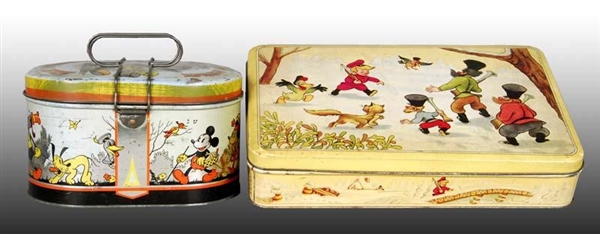 LOT OF 2: WALT DISNEY FOREIGN MADE CHARACTER TINS.