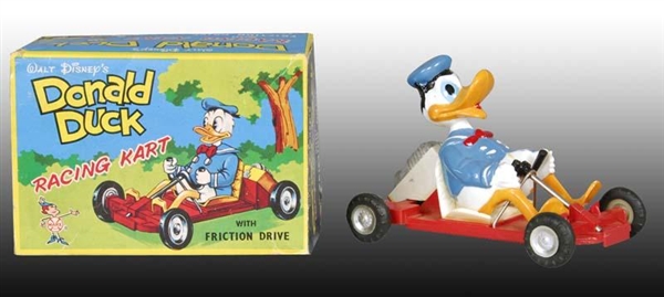 MARX DONALD DUCK FRICTION RACING KART TOY WITH ORI