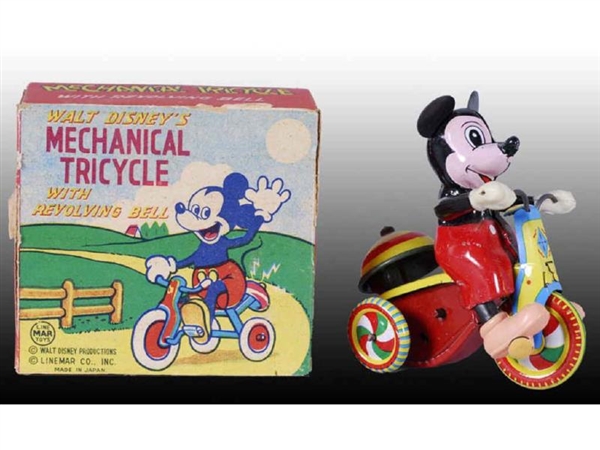 LINEMAR WALT DISNEY MICKEY MOUSE TRICYCLE TOY WITH
