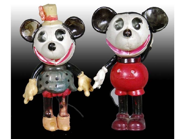 LOT OF 2: CELLULOID MICKEY & MINNIE MOUSE BIG HEAD