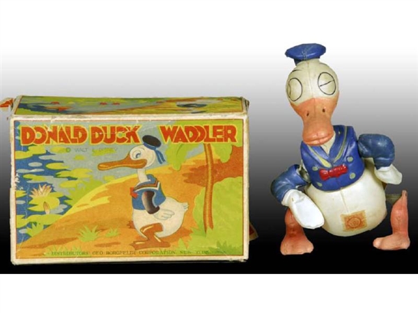WALT DISNEY CELLULOID DONALD DUCK WADDLER TOY WITH