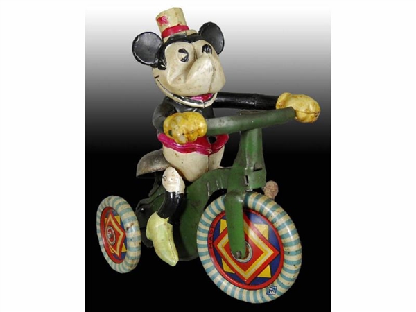WALT DISNEY CELLULOID MINNIE MOUSE ON TRICYCLE TOY