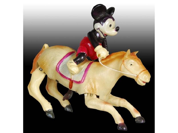 WALT DISNEY CELLULOID MICKEY MOUSE RIDING HORSE WI