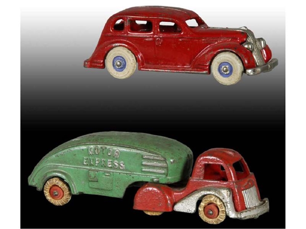 LOT OF 2: CAST IRON AMERICAN TPY VEHICLE AUTOMOBIL
