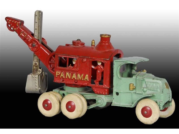 HUBLEY CAST IRON LARGE PANAMA DIGGER TOY TRUCK.   