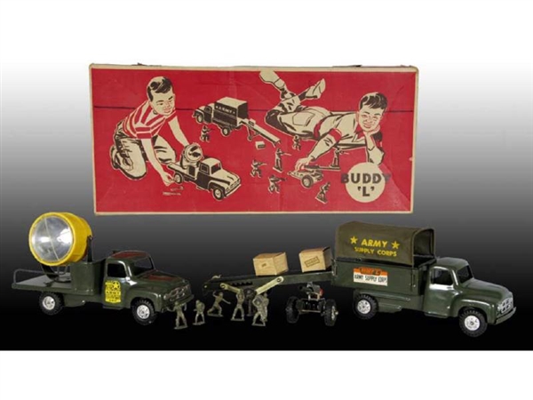 BUDDY L PRESSED STEEL #5560 ARMY COMBINATION TRUCK