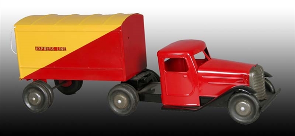 PRESSED STEEL STRUCTO TRACTOR TRAILER TOY.        