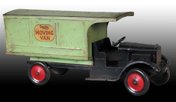 PRESSED STEEL SON-NY MOVING VAN - GREEN TOY.      