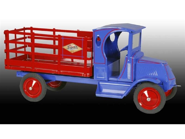 PRESSED STEEL AMERICAN NATIONAL STAKE TRUCK TOY.  