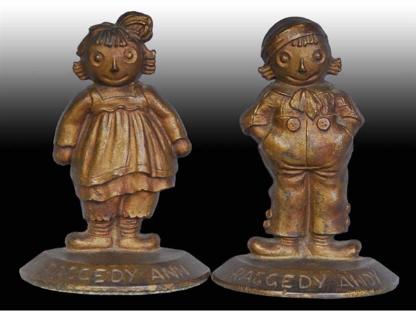 RAGGEDY ANN & ANDY CAST IRON BOOKENDS.            