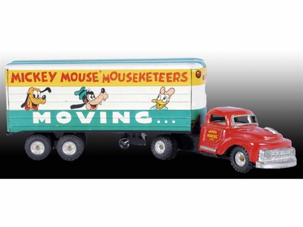LINEMAR WALT DISNEY MICKEY MOUSE MOVING TOY TRUCK.