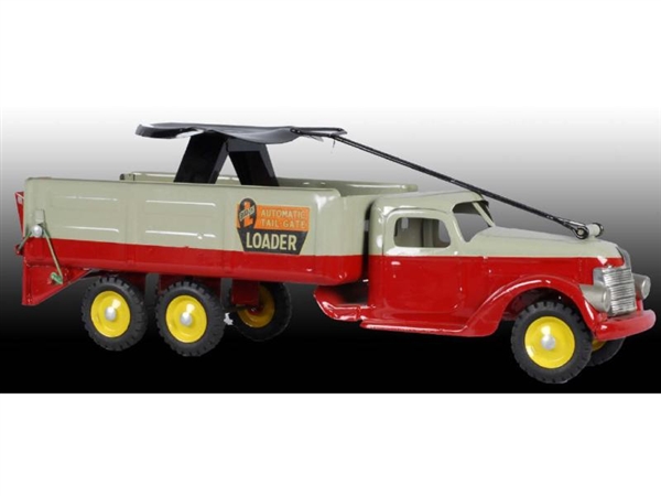 PRESSED STEEL BUDDY L TAIL-GATE LOADER TRUCK TOY. 