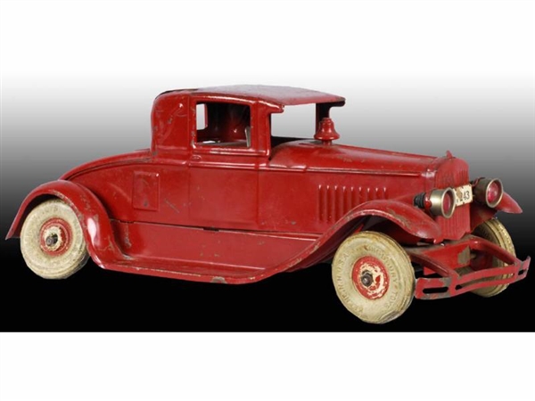 PRESSED STEEL RED KINGSBURY FIRE CHIEF TOY COUPE. 