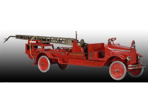 PRESSED STEEL BUDDY L WATER TOWER FIRE TRUCK TOY. 