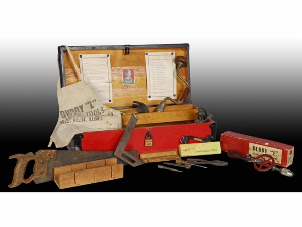 BUDDY L TOOL CHEST WITH TOOLS.                    