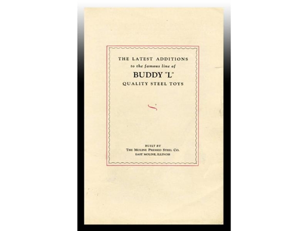 1920S BUDDY L TOY CATALOG SUPPLEMENT BROCHURE.    