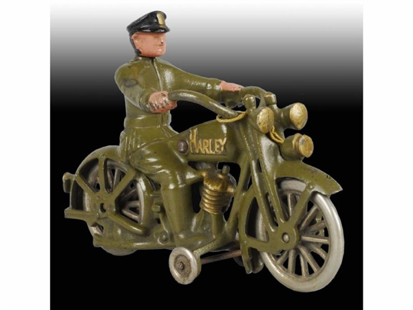 CAST IRON HUBLEY SOLO MOTORCYCLE TOY.             