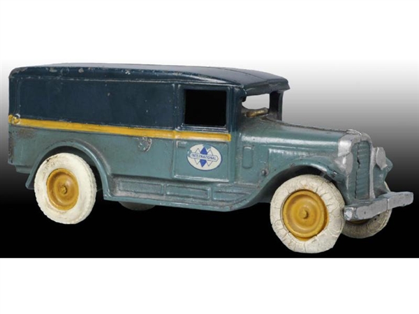 CAST IRON ARCADE PANEL DELIVERY TRUCK TOY.        
