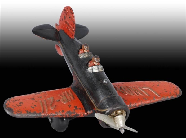 CAST IRON HUBLEY LINDY SIRIUS AIRPLANE TOY.       