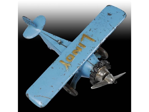 CAST IRON HUBLEY "LINDY"  AIRPLANE TOY.           