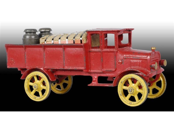 EARLY CAST IRON HUBLEY OPEN BED TRUCK TOY.        