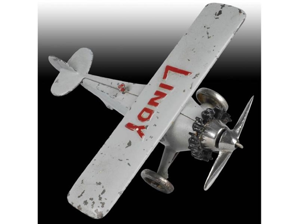 CAST IRON HUBLEY LINDY AIRPLANE TOY.              