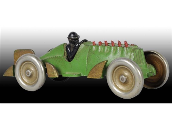 CAST IRON HUBLEY EXHAUST FLAME RACER CAR TOY.     