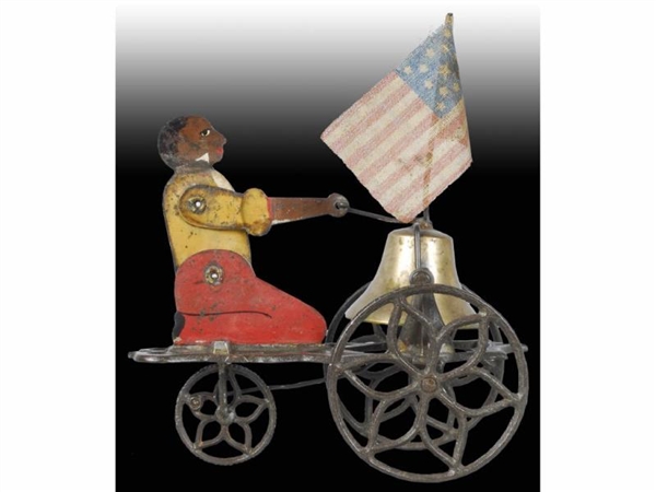 CAST IRON & TIN GONG BELL MFG. FREEDOM BELL TOY.  