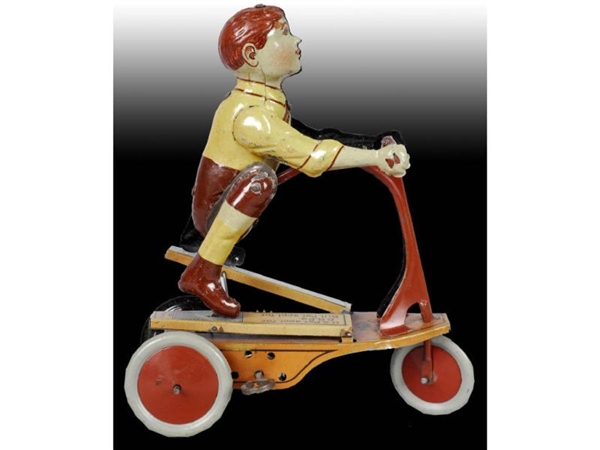 TIN GERMAN FISHER OH BOY SCOOTER TOY.             