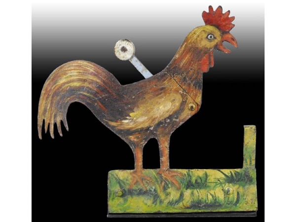 CAST IRON AND STEEL ROOSTER CARNIVAL TARGET.      