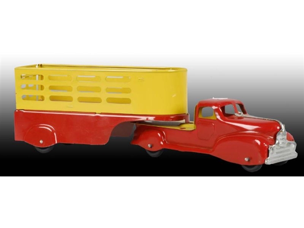 MARX DELUXE PRESSED STEEL TOY TRAILER TRUCK & BOX.