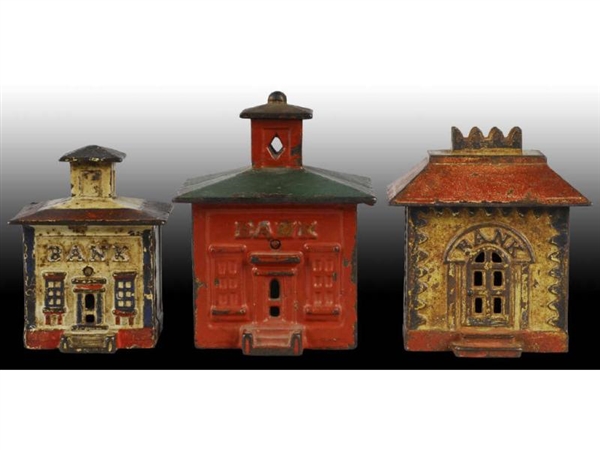 LOT OF 3: CUPOLA TYPE BUILDING STILL BANKS.       