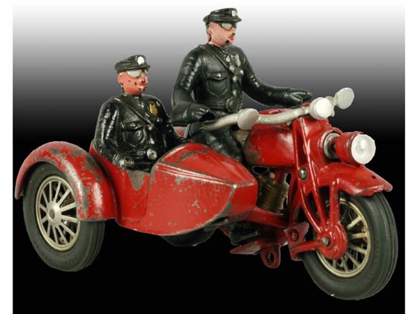 CAST IRON HUBLEY ELECTRIC HEADLIGHT MOTORCYCLE TOY