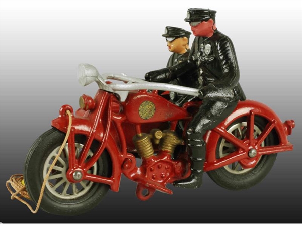 CAST IRON HUBLEY MOTORCYCLE WITH SIDECAR & BOX.   