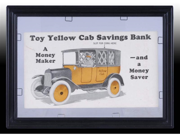 YELLOW CAB SAVINGS STILL BANK TRADE CARD.         