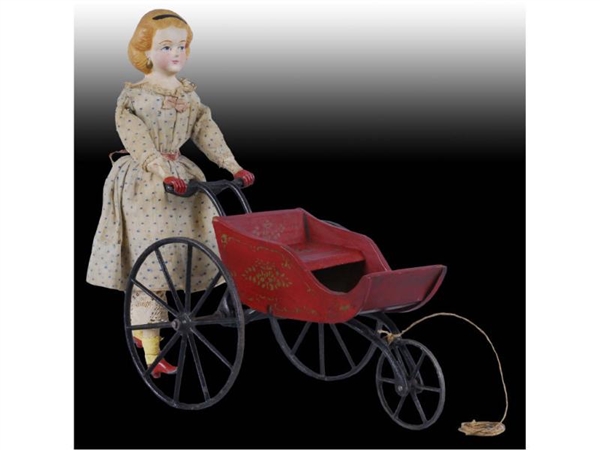 WALKING DOLL WITH CARRIAGE TOY.                   