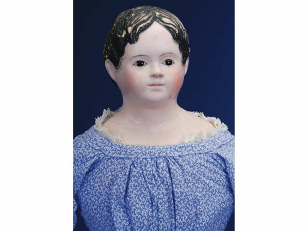 PRE-GREINER PAPER MACHE DOLL WITH GLASS EYES      