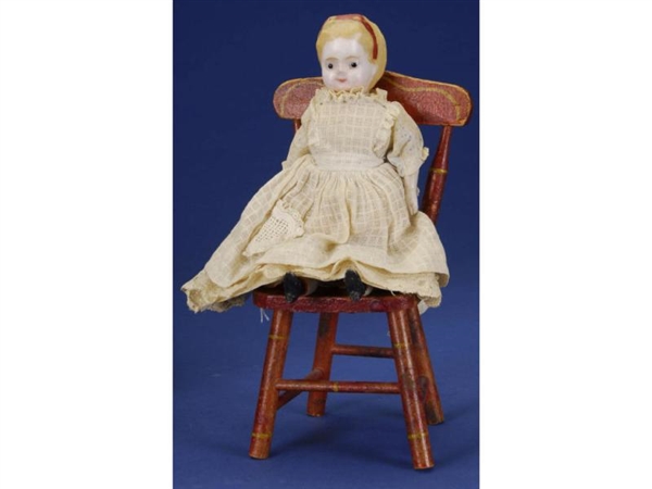 WAX OVER PAPIER MACHE LADY WITH CHAIR             