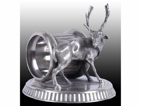 STAG LOOKING BACKWARDS FIGURAL NAPKIN RING.       