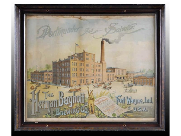 BERGHOFF BREWING CO. PAPER LITHO SIGN.            